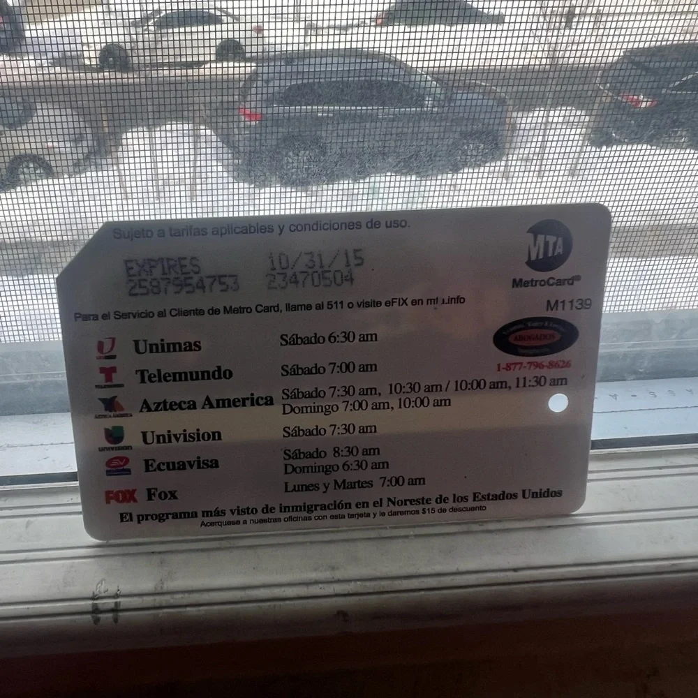 Immigration Presentation Version Of Mta Metrocards - Picture 3 of 3